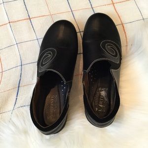 L'Artiste Uno Black Leather Slip on Loafers Sz 8